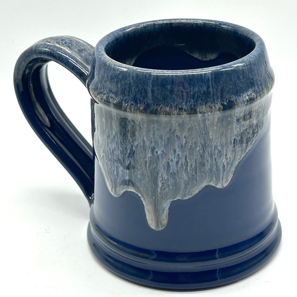 Deneen Pottery Handthrown Mug - 12 oz Blue Drip Glaze - Love Your Melon 2017 USA - Picture 4 of 9